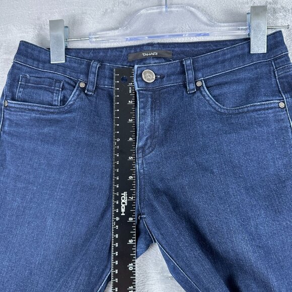 Tahari Skinny Jeans Womens Size 2 Low Rise Dark Wash Denim Stretch Blue - Picture 9 of 13